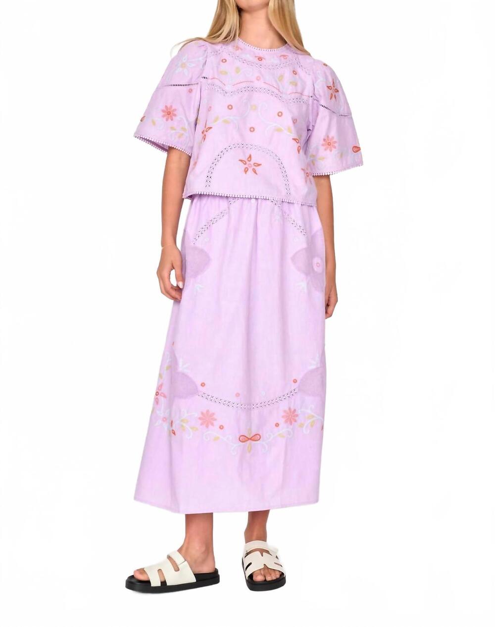 NEW DRA LOS ANGELES arcadian skirt in lavender